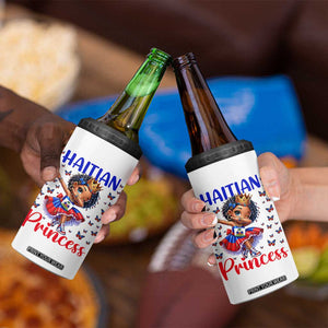 Cute Dabbing Haitian Princess Kids Graphic 4 in 1 Can Cooler Tumbler Haiti Heritage Pride TS02 Print Your Wear