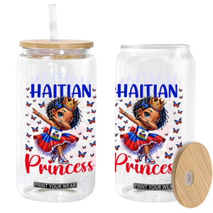 Cute Dabbing Haitian Princess Kids Graphic Glass Can Haiti Heritage Pride TS02 Print Your Wear