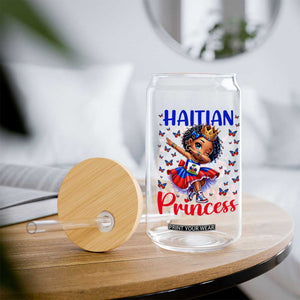 Cute Dabbing Haitian Princess Kids Graphic Glass Can Haiti Heritage Pride TS02 Print Your Wear