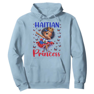Cute Dabbing Haitian Princess Kids Graphic Hoodie Haiti Heritage Pride TS02 Light Blue Print Your Wear