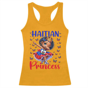 Cute Dabbing Haitian Princess Kids Graphic Racerback Tank Top Haiti Heritage Pride TS02 Gold Print Your Wear