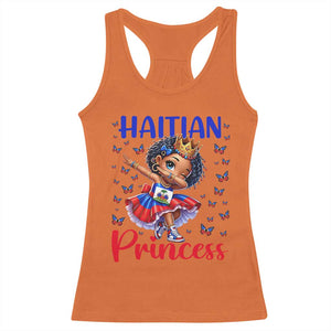 Cute Dabbing Haitian Princess Kids Graphic Racerback Tank Top Haiti Heritage Pride TS02 Orange Print Your Wear