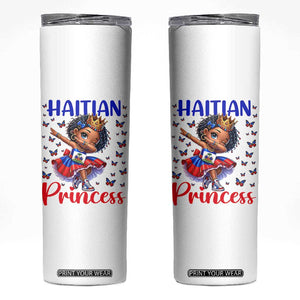 Cute Dabbing Haitian Princess Kids Graphic Skinny Tumbler Haiti Heritage Pride TS02 White Print Your Wear