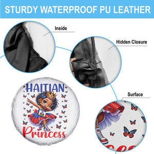 Cute Dabbing Haitian Princess Kids Graphic Spare Tire Cover Haiti Heritage Pride TS02 Print Your Wear
