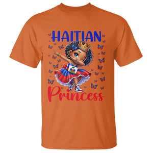 Cute Dabbing Haitian Princess Kids Graphic T Shirt Haiti Heritage Pride TS02 Orange Print Your Wear