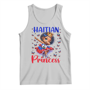 Cute Dabbing Haitian Princess Kids Graphic Tank Top Haiti Heritage Pride TS02 Ash Print Your Wear