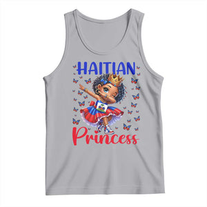 Cute Dabbing Haitian Princess Kids Graphic Tank Top Haiti Heritage Pride TS02 Athletic Heather Print Your Wear