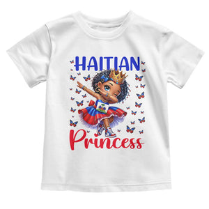 Cute Dabbing Haitian Princess Kids Graphic Toddler T Shirt Haiti Heritage Pride TS02 White Print Your Wear