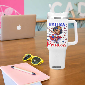 Cute Dabbing Haitian Princess Kids Graphic Tumbler With Handle Haiti Heritage Pride TS02 Print Your Wear