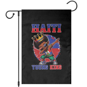 Haiti Young King Dabbing Boy Kids Graphic Garden Flag Haitian Heritage Pride TS02 Black Print Your Wear