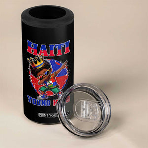 Haiti Young King Dabbing Boy Kids Graphic 4 in 1 Can Cooler Tumbler Haitian Heritage Pride TS02 Print Your Wear