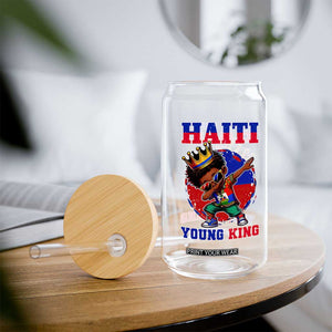 Haiti Young King Dabbing Boy Kids Graphic Glass Can Haitian Heritage Pride TS02 Print Your Wear