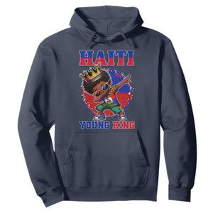 Haiti Young King Dabbing Boy Kids Graphic Hoodie Haitian Heritage Pride TS02 Navy Print Your Wear