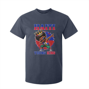 Haiti Young King Dabbing Boy Kids Graphic T Shirt For Kid Haitian Heritage Pride TS02 Navy Print Your Wear