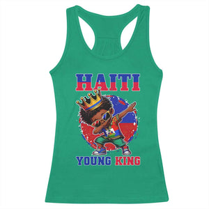 Haiti Young King Dabbing Boy Kids Graphic Racerback Tank Top Haitian Heritage Pride TS02 Irish Green Print Your Wear