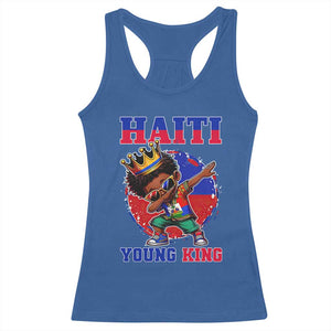Haiti Young King Dabbing Boy Kids Graphic Racerback Tank Top Haitian Heritage Pride TS02 Royal Blue Print Your Wear