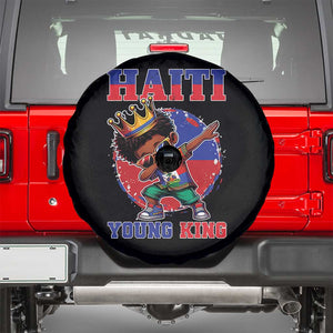 Haiti Young King Dabbing Boy Kids Graphic Spare Tire Cover Haitian Heritage Pride TS02 Black Print Your Wear