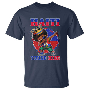 Haiti Young King Dabbing Boy Kids Graphic T Shirt Haitian Heritage Pride TS02 Navy Print Your Wear