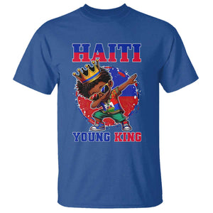 Haiti Young King Dabbing Boy Kids Graphic T Shirt Haitian Heritage Pride TS02 Royal Blue Print Your Wear