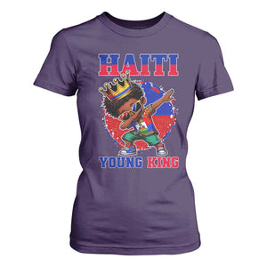 Haiti Young King Dabbing Boy Kids Graphic T Shirt For Women Haitian Heritage Pride TS02 Purple Print Your Wear