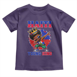 Haiti Young King Dabbing Boy Kids Graphic Toddler T Shirt Haitian Heritage Pride TS02 Purple Print Your Wear
