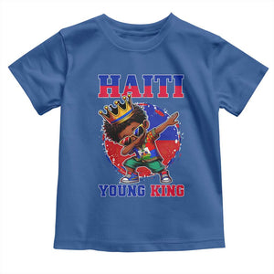 Haiti Young King Dabbing Boy Kids Graphic Toddler T Shirt Haitian Heritage Pride TS02 Royal Blue Print Your Wear