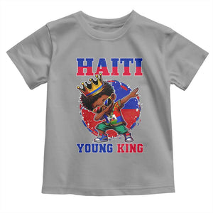 Haiti Young King Dabbing Boy Kids Graphic Toddler T Shirt Haitian Heritage Pride TS02 Sport Gray Print Your Wear