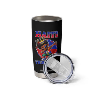 Haiti Young King Dabbing Boy Kids Graphic Tumbler Cup Haitian Heritage Pride TS02 Print Your Wear