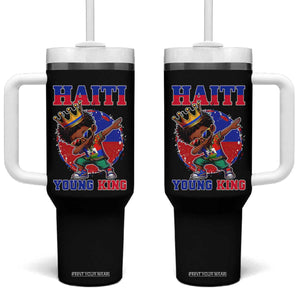 Haiti Young King Dabbing Boy Kids Graphic Tumbler With Handle Haitian Heritage Pride TS02 One Size: 40 oz Black Print Your Wear