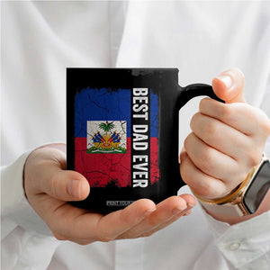 Best Dad Ever Haitian Papa Coffee Mug Vintage Distressed Haiti Flag Father's Day TS02 Print Your Wear