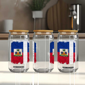 Best Dad Ever Haitian Papa Glass Can Vintage Distressed Haiti Flag Father's Day TS02 Print Your Wear