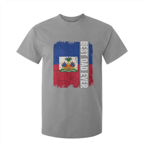 Best Dad Ever Haitian Papa T Shirt For Kid Vintage Distressed Haiti Flag Father's Day TS02 Sport Gray Print Your Wear