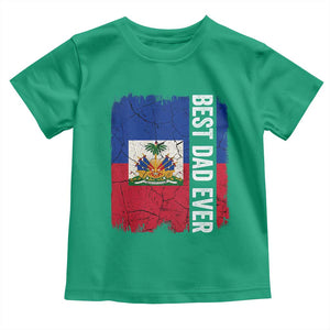 Best Dad Ever Haitian Papa Toddler T Shirt Vintage Distressed Haiti Flag Father's Day TS02 Irish Green Print Your Wear