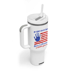 My First 4th of July Celebrate Semiquincentennial Cute Tumbler With Handle Born in America's 250th Year Patriotic Milestone Celebration