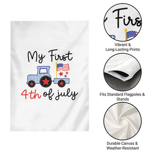 My First 4th of July Patriotic Tractor Cute Garden Flag American Flag Infant Independence Holiday Milestone