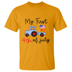 My First 4th of July Patriotic Tractor Cute T Shirt American Flag Infant Independence Holiday Milestone