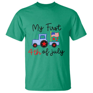 My First 4th of July Patriotic Tractor Cute T Shirt American Flag Infant Independence Holiday Milestone