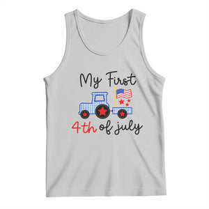 My First 4th of July Patriotic Tractor Cute Tank Top American Flag Infant Independence Holiday Milestone