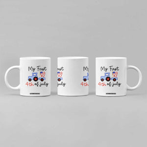 My First 4th of July Patriotic Tractor Cute Coffee Mug American Flag Infant Independence Holiday Milestone