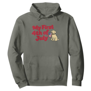 My First 4th of July Cute Golden Retriever Puppy Dog Hoodie American Flag Independence Holiday Milestone