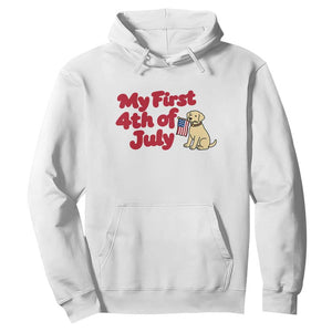 My First 4th of July Cute Golden Retriever Puppy Dog Hoodie American Flag Independence Holiday Milestone