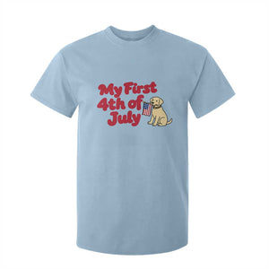 My First 4th of July Cute Golden Retriever Puppy Dog T Shirt For Kid American Flag Independence Holiday Milestone