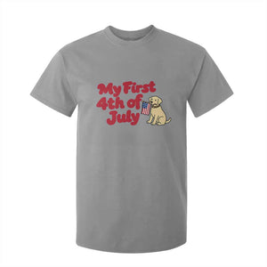 My First 4th of July Cute Golden Retriever Puppy Dog T Shirt For Kid American Flag Independence Holiday Milestone