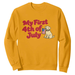 My First 4th of July Cute Golden Retriever Puppy Dog Sweatshirt American Flag Independence Holiday Milestone
