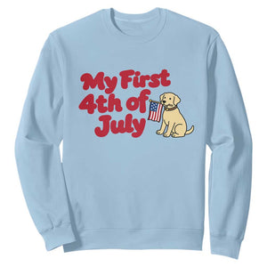 My First 4th of July Cute Golden Retriever Puppy Dog Sweatshirt American Flag Independence Holiday Milestone