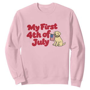 My First 4th of July Cute Golden Retriever Puppy Dog Sweatshirt American Flag Independence Holiday Milestone