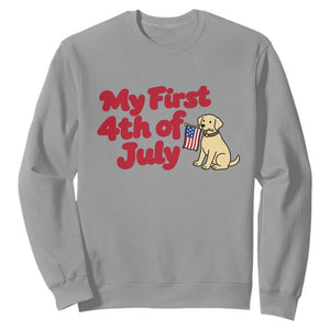 My First 4th of July Cute Golden Retriever Puppy Dog Sweatshirt American Flag Independence Holiday Milestone