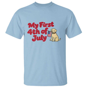 My First 4th of July Cute Golden Retriever Puppy Dog T Shirt American Flag Independence Holiday Milestone