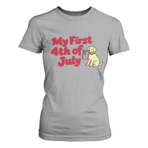My First 4th of July Cute Golden Retriever Puppy Dog T Shirt For Women American Flag Independence Holiday Milestone