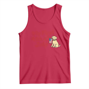 My First 4th of July Cute Golden Retriever Puppy Dog Tank Top American Flag Independence Holiday Milestone